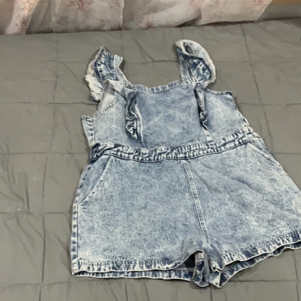 Denim Ruffle Romper